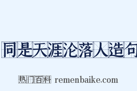同是天涯沦落人造句是什么意思的图片